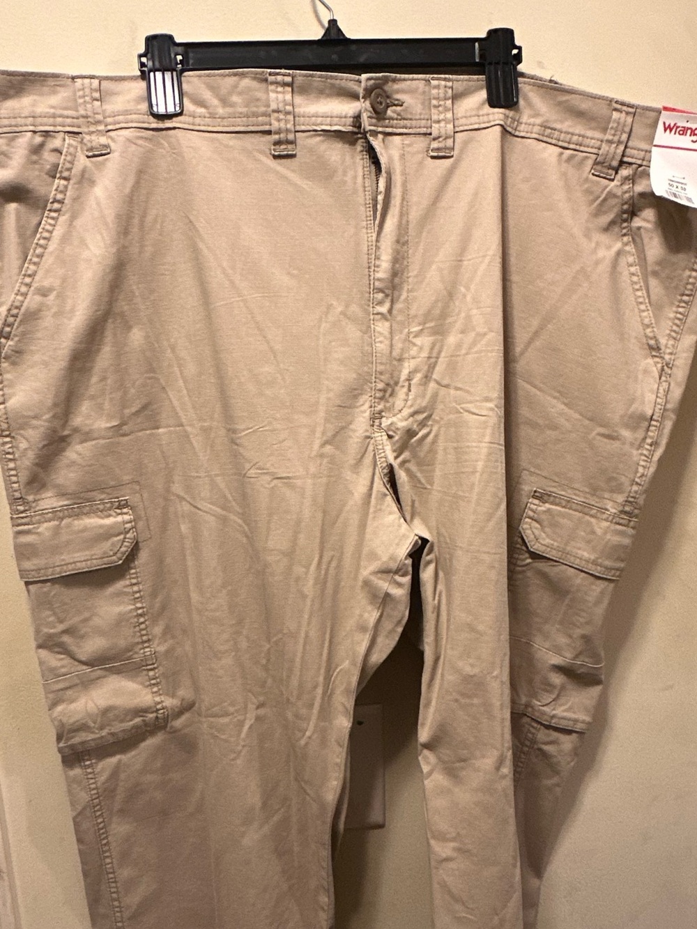 NEW. Wrangler Men's Tan Cargo Pants with Utility Pockets